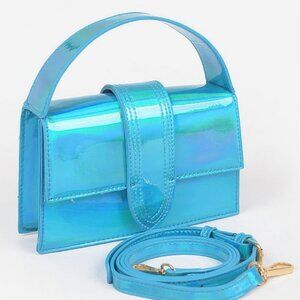 Metallic Top Handle Crossbody Bag
